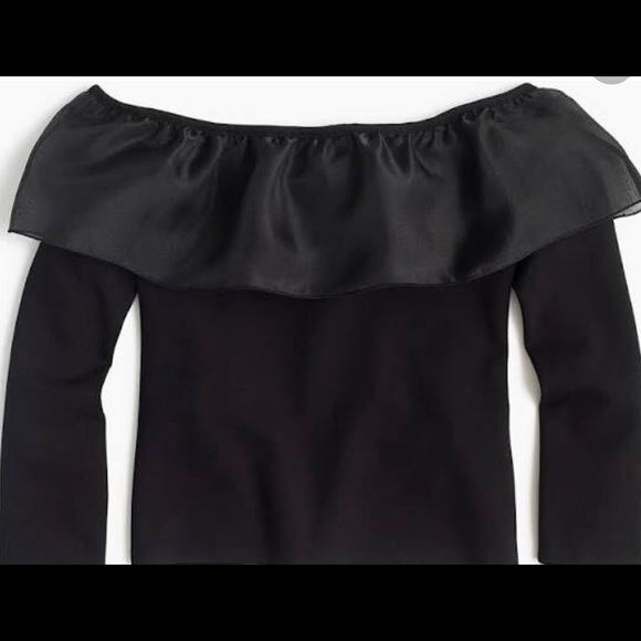 J. Crew Tops - J Crew ruffle top. Black.